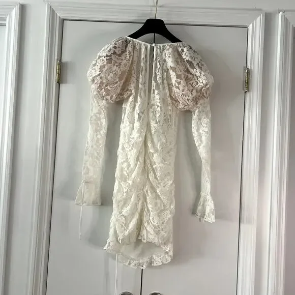 For Love & Lemons Revolve White Lace Victoria Mini Dress size XS CL1
